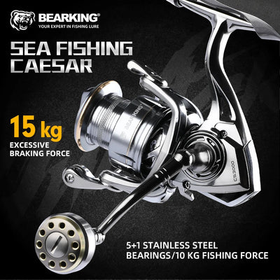 BEARKING CAESAR Spinning Reel | 5.2:1 Gear Ratio | 15KG Max Drag | 5+1 Stainless Bearings | Power Fishing Reel