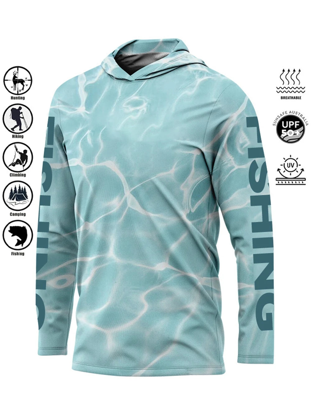 Men’s UPF50+ Fishing Hoodie | Quick-Dry Breathable Long Sleeve Fishing Shirt