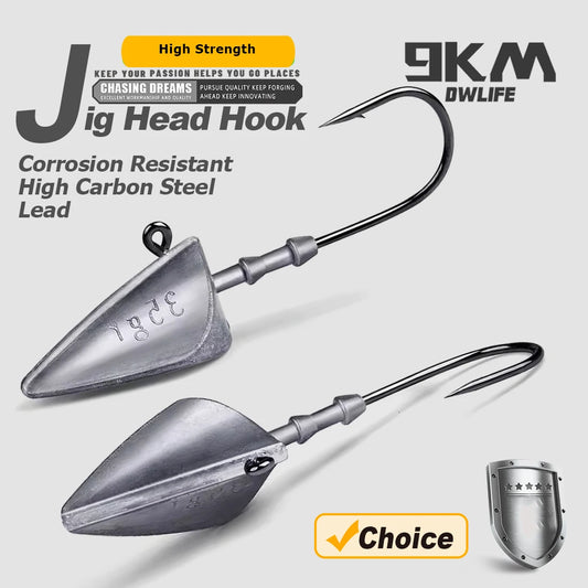 9KM Triangle Jig Head Hook Set | 5pcs | 7g–33g Jig Heads for Saltwater & Freshwater