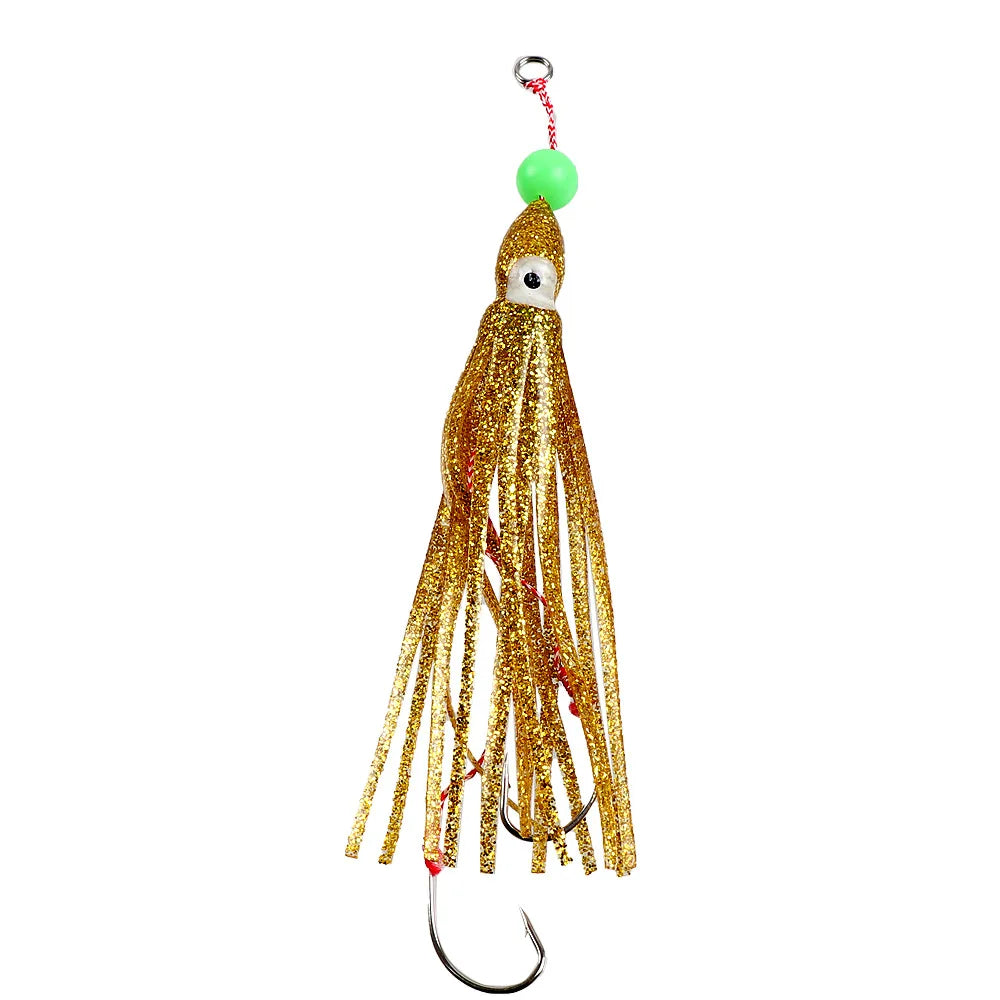 12cm Squid Jig Lure | 10g Octopus Skirt Bait with Double Hook | Saltwater Fishing Lure