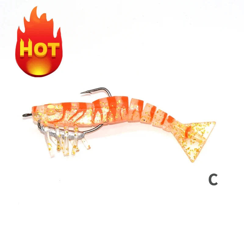 TAKEDO LIVE SHRIMP LV01A Soft Lure | 90mm / 120mm Realistic Prawn Bait | TPR Shrimp Lure
