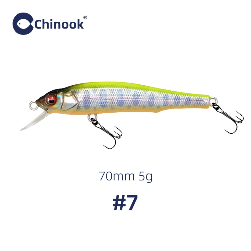 Chinook GH70 Minnow Lure | 70mm 5g Sinking / Suspending Hardbody
