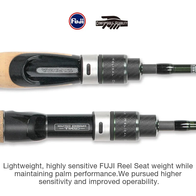 TSURINOYA INTRUDER Packable Fishing Rod | FUJI Components | UL Carbon Spinning & Casting Rod