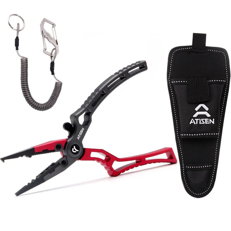 Booms Fishing X1 Aluminum Fishing Pliers | Tungsten Steel Jaws | Braid Cutter | Hook Remover with Pouch