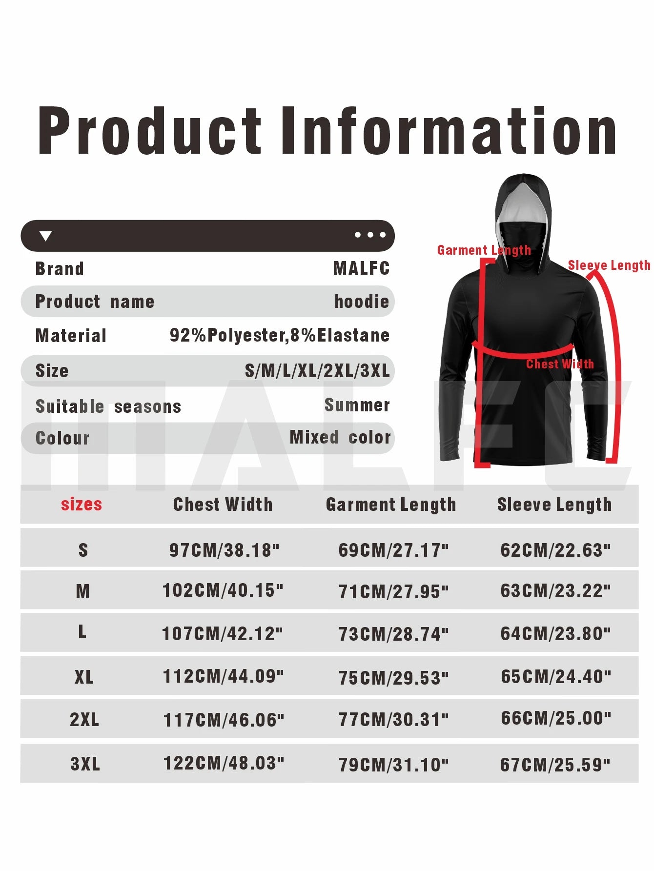 MALFC Hooded Fishing Shirt | UPF UV Protection | Long Sleeve Fishing Apparel