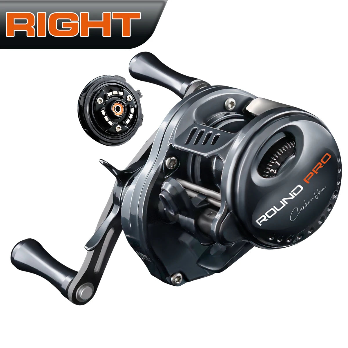 SEASIR Round Pro BFS Baitcasting Reel | 7.6:1 Ultralight Carbon Reel | 5kg Drag | 119g