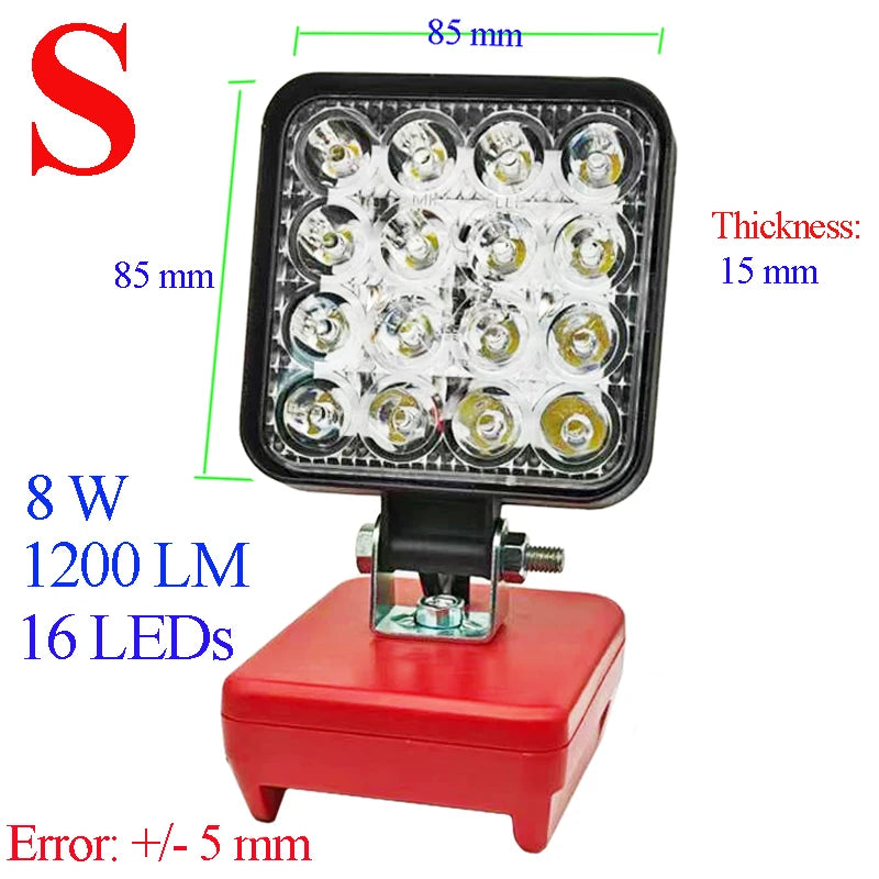 18V LED Work Light & Power Bank For Milwaukee  | USB Charging Torch | Jobsite & Fishing Light