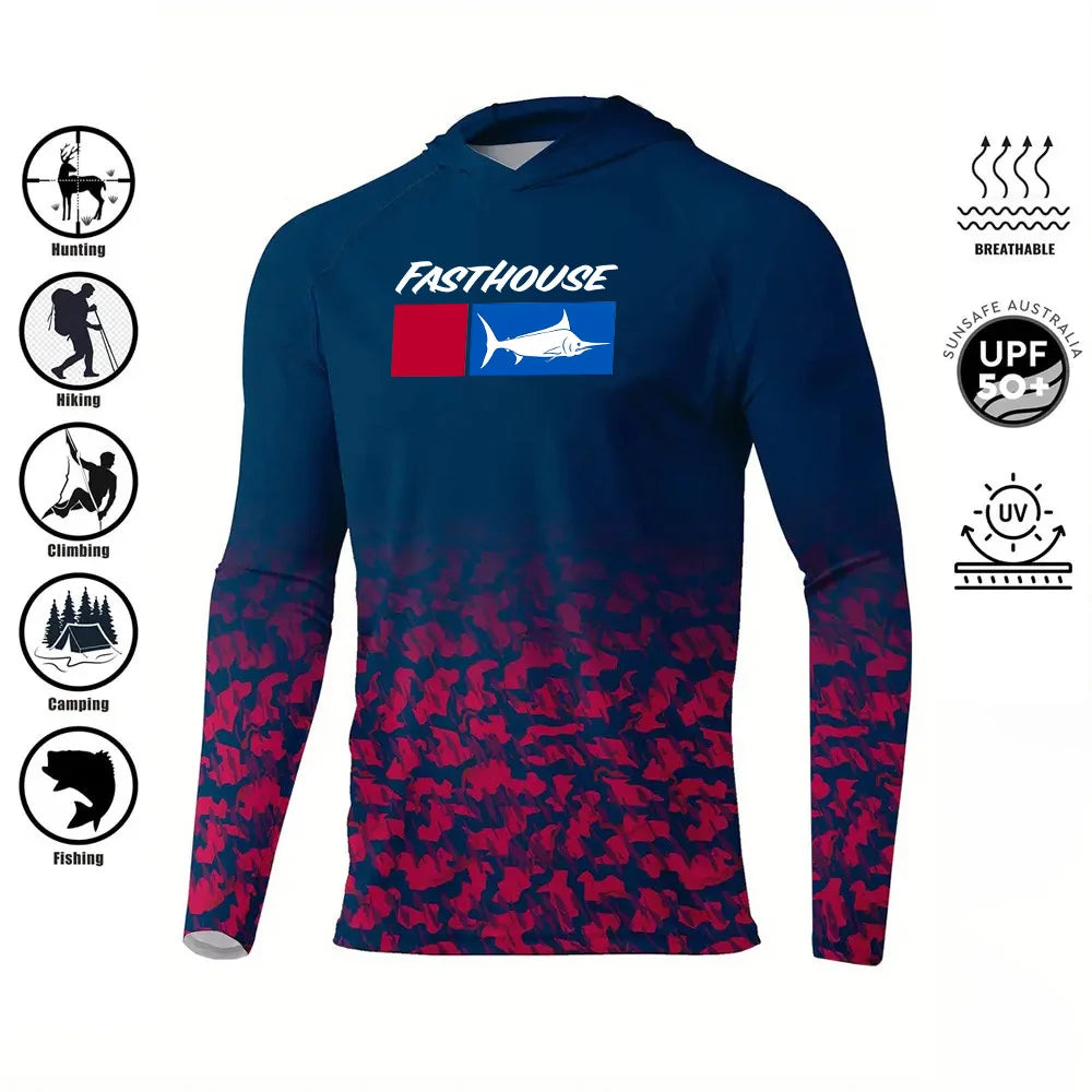 UPF 50+ Australian Summer Fishing Hoodie | Sun Safe Quick-Dry Long Sleeve Shirt