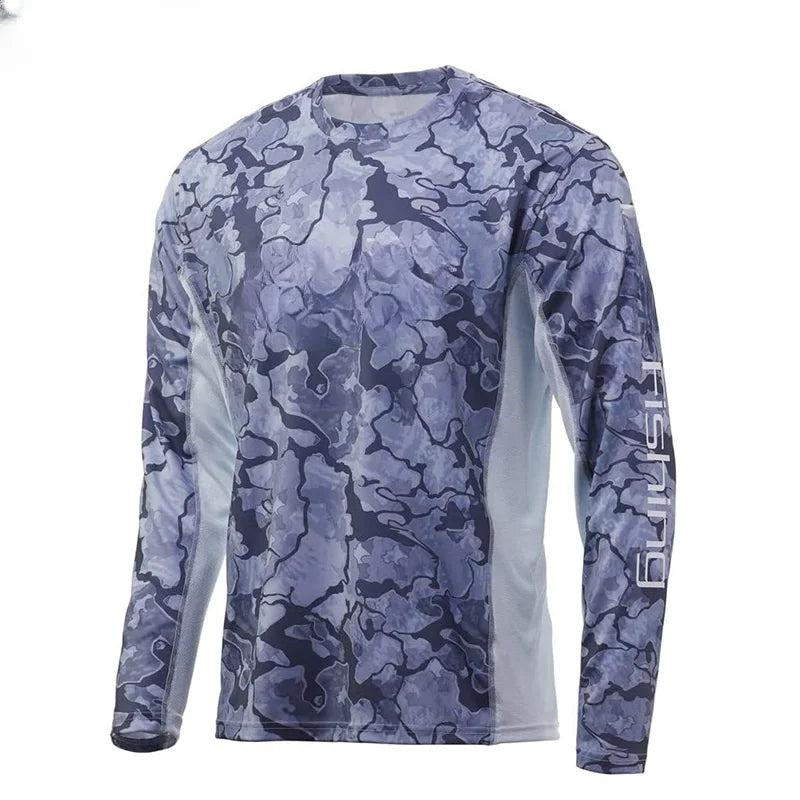 Autumn Blue Fishing Shirt | 3D Print Outdoor Performance T-Shirt