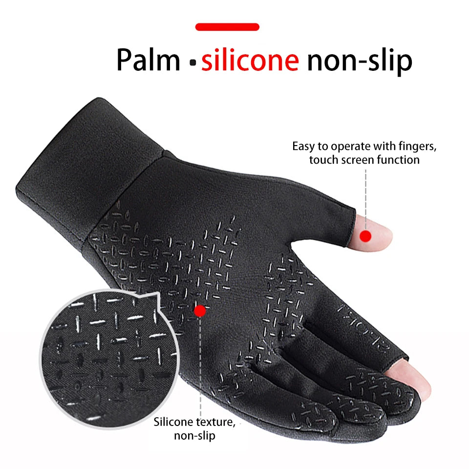 Two-Finger Cut Fishing Gloves | Anti-Slip Outdoor Angling & Cycling Gloves