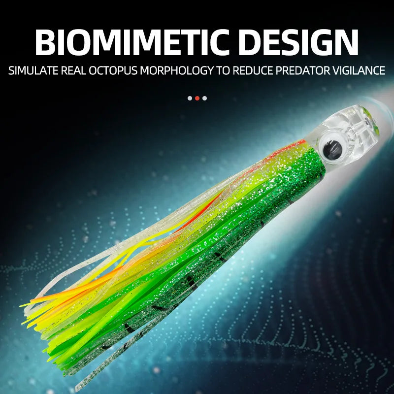 Squid Skirt Trolling Lure – 16 cm & 25 cm Offshore Game Lure (6 Colours, 150 cm Line)
