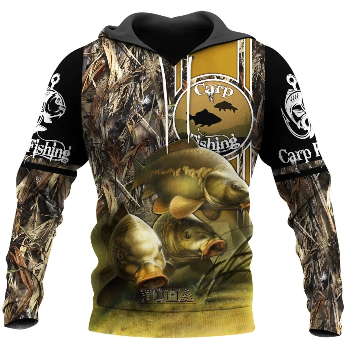 Fishing Hoodie | 3D Camo Print | Men’s Fishing Sweatshirt | Streetwear Pullover