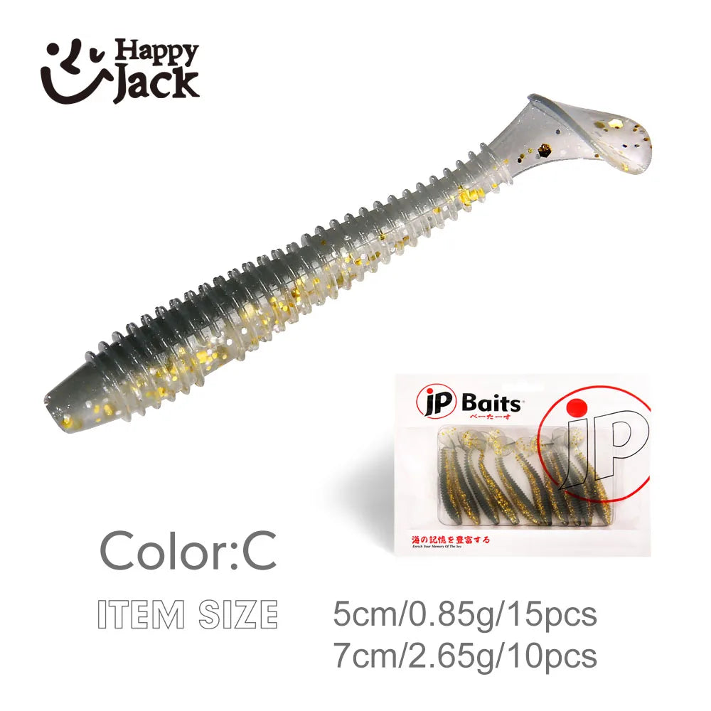 HappyJack Shad Soft Plastic Lure Set | Paddle Tail Swimbaits | 5cm / 7cm