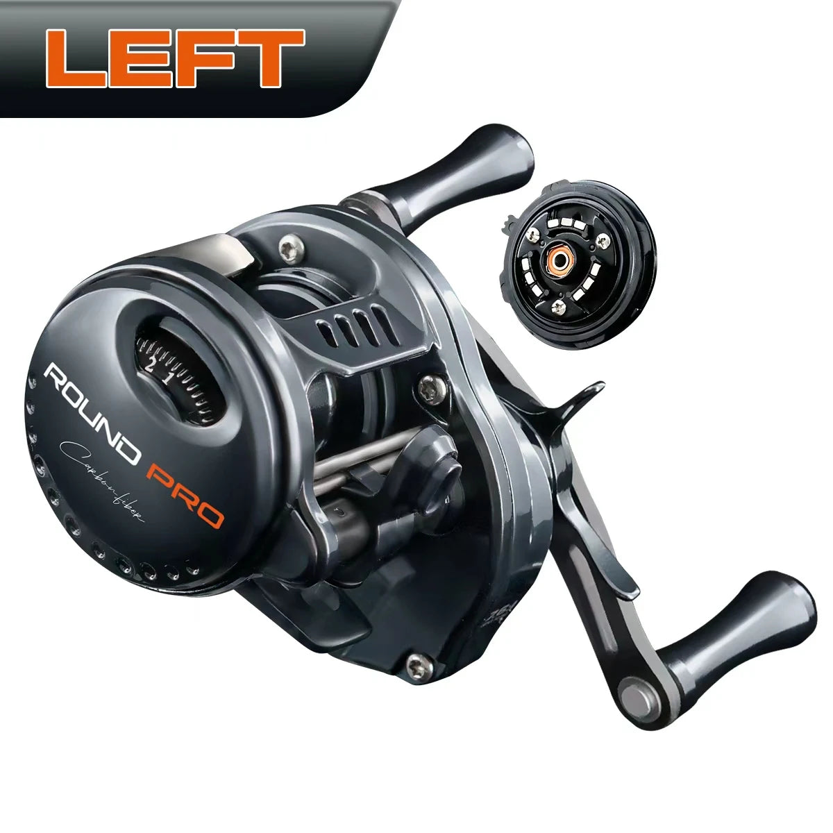 SEASIR Round Pro BFS Baitcasting Reel | 7.6:1 Ultralight Carbon Reel | 5kg Drag | 119g