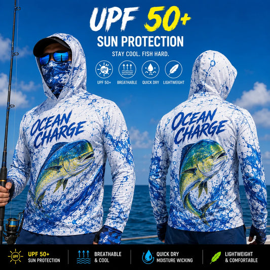 MALFC Men’s Hooded Long Sleeve Fishing Shirt | UV Sun Protection | S–3XL