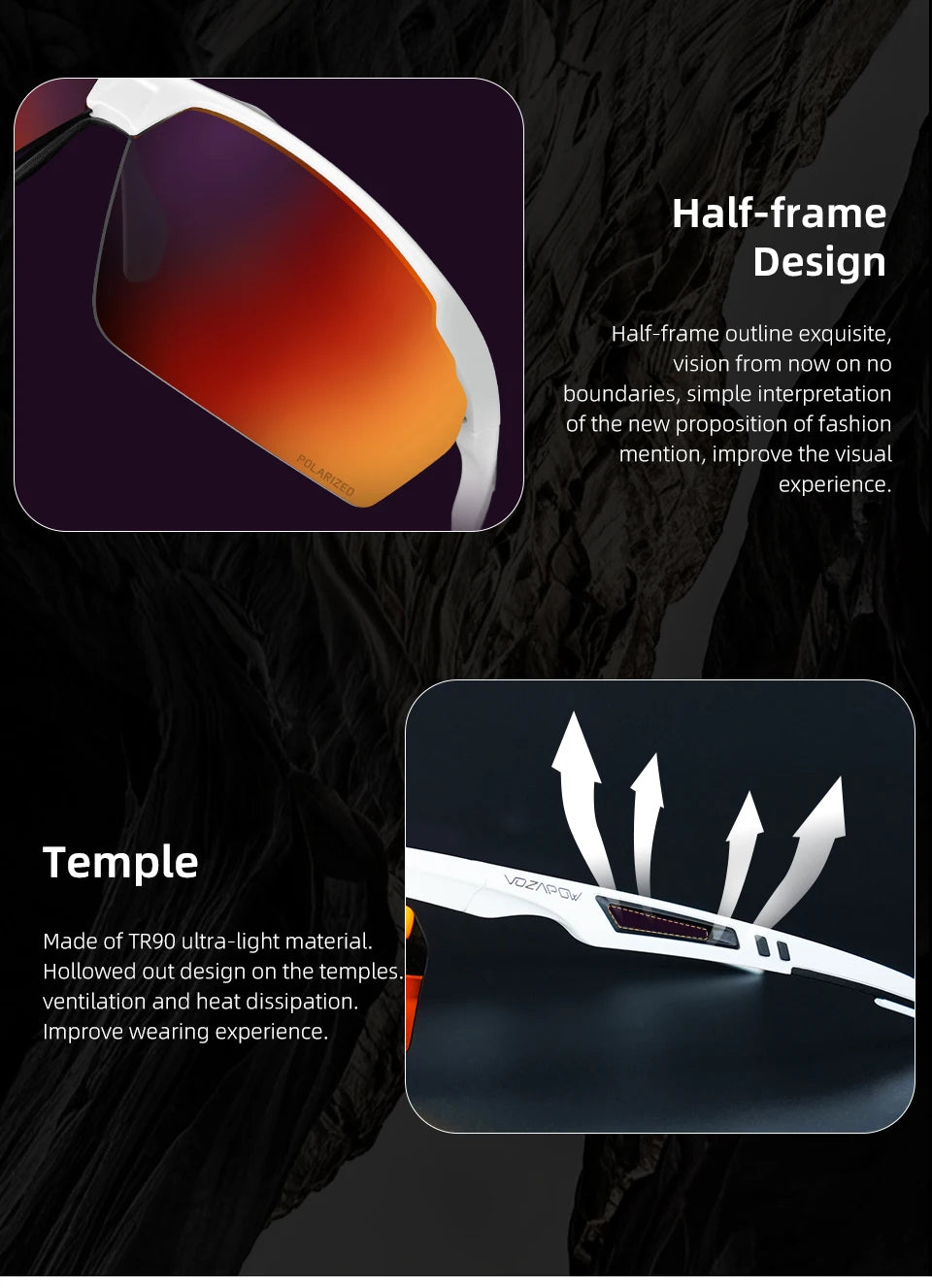 Vozapow Polarized Sports Sunglasses | UV400 Cycling, Fishing & Outdoor Eyewear