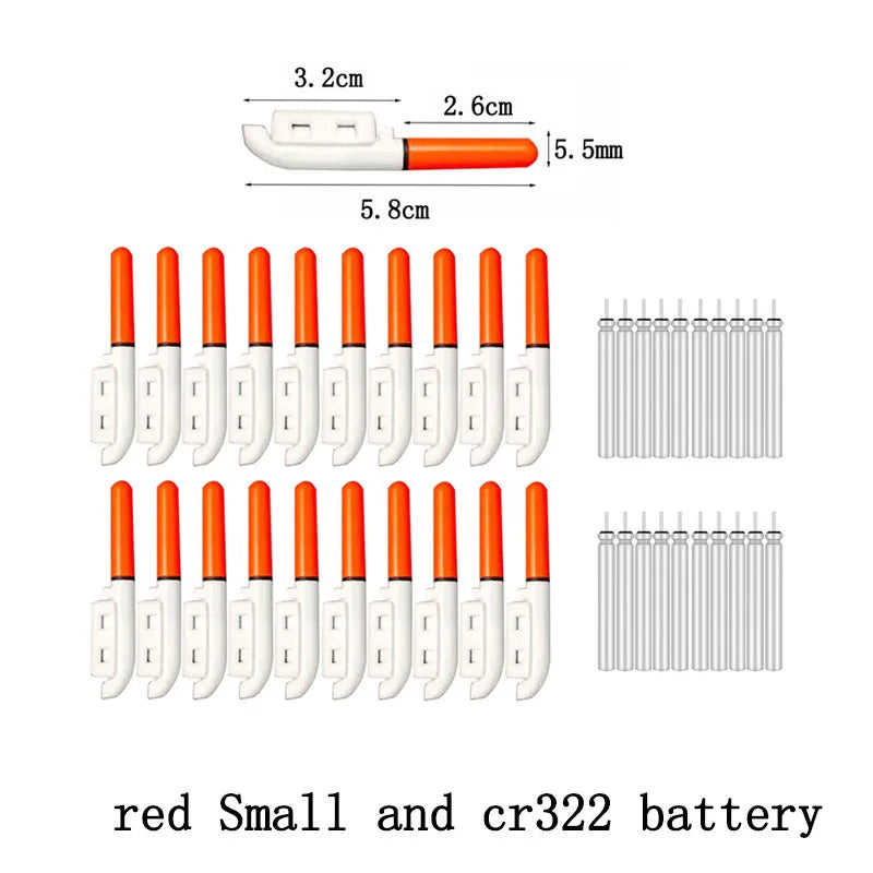 LED Fishing Light Sticks (20 Pack) | Includes Batteries | CR322/CR425 | Waterproof Clip-On Night Glow Lamps