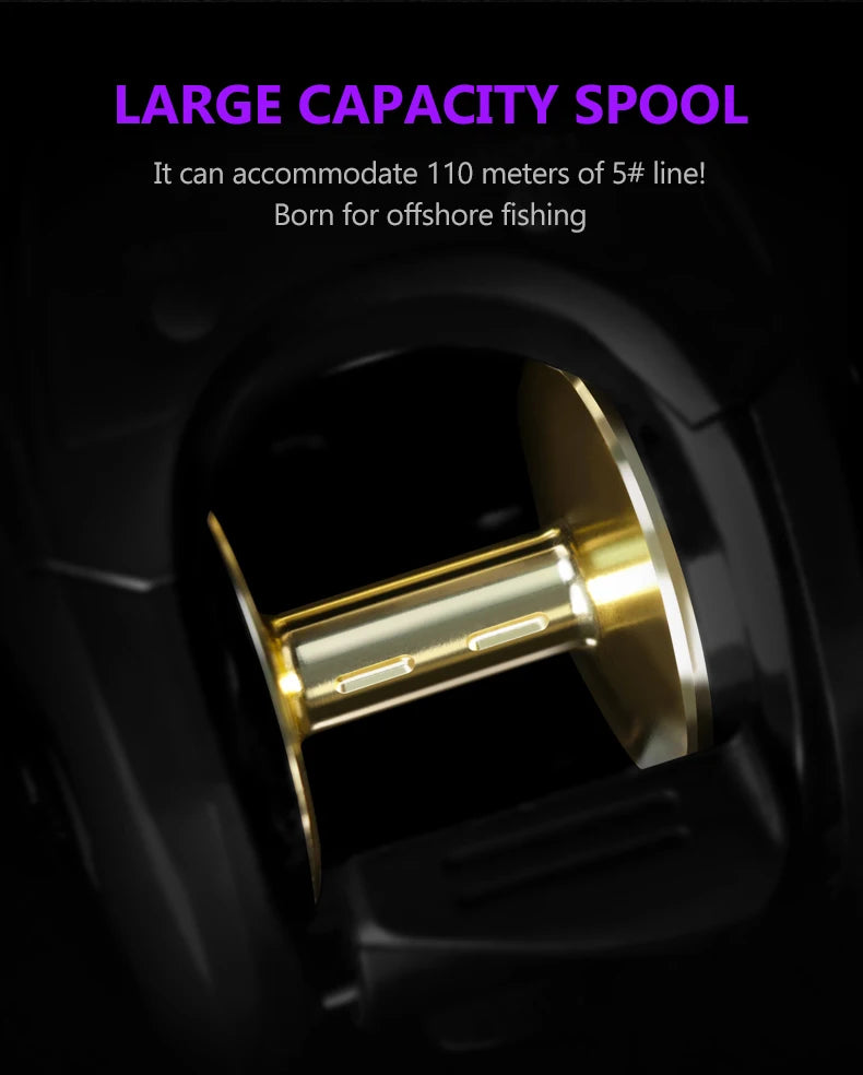 DEUKIO Full Metal Line Counter Baitcasting Reel | 6+1BB | LED Digital Display | Left & Right Hand