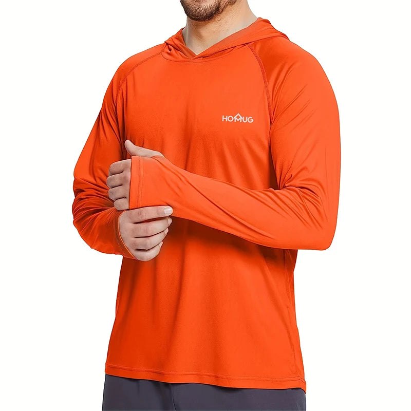 Men’s UPF50+ Fishing Hoodie | Long Sleeve Sun Protection Performance Shirt