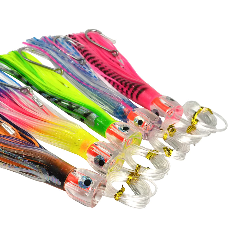 Acrylic Cup Head Jet Hole Trolling Lure | Pre-Rigged 8/0 Hook | Offshore Saltwater Lure for Marlin, Tuna & Wahoo