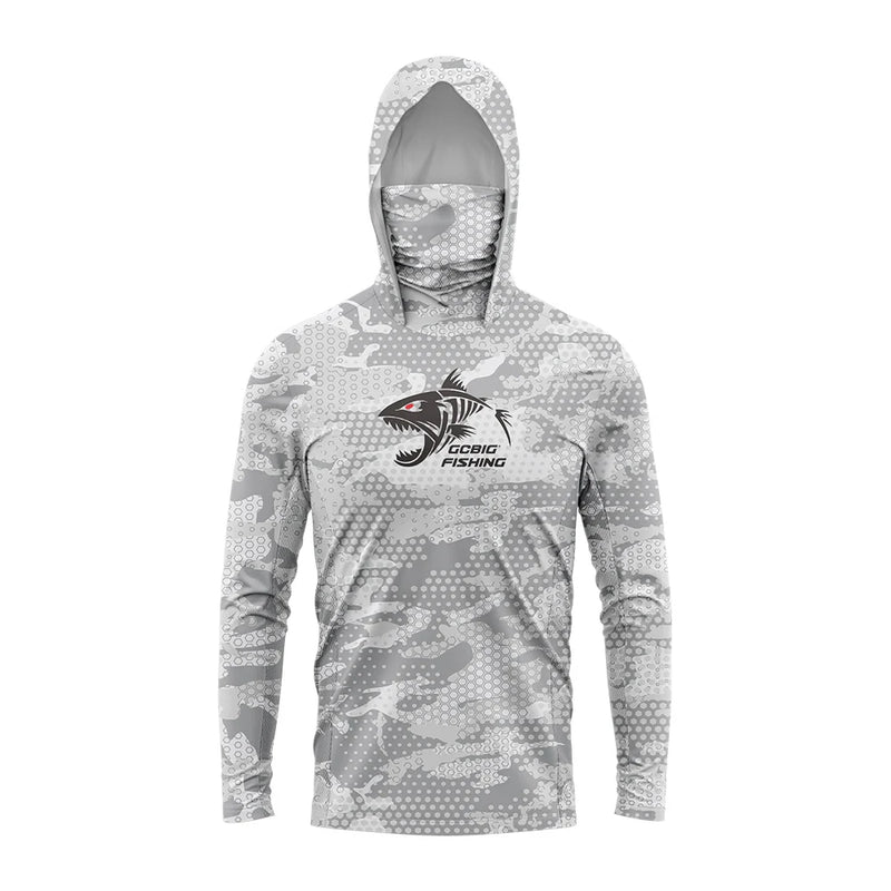 Fishing Hoodie with Built-In Mask – UPF 50+ Sun Protection, Quick-Dry & Breathable Fabric