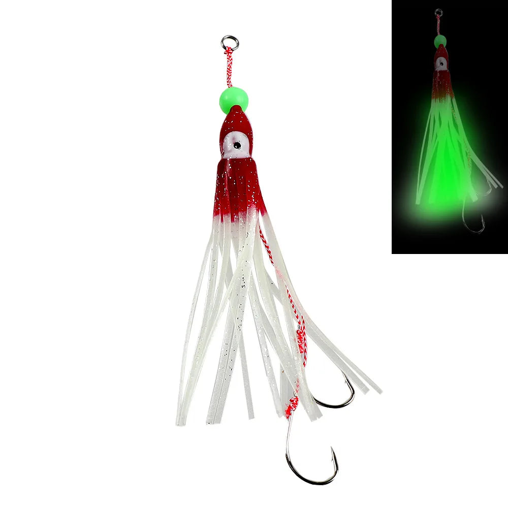 12cm Squid Jig Lure | 10g Octopus Skirt Bait with Double Hook | Saltwater Fishing Lure