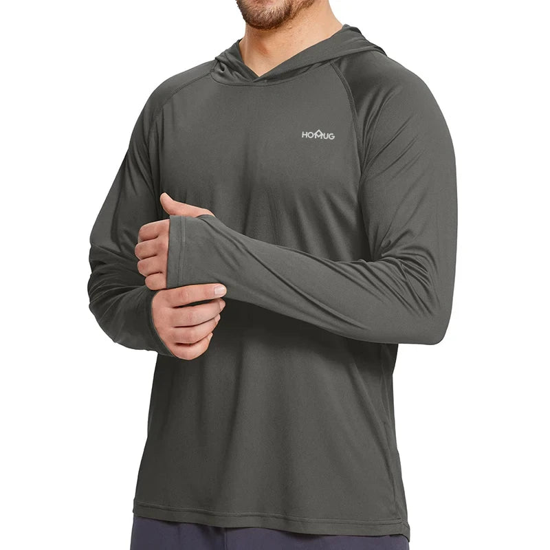 Men’s UPF50+ Fishing Hoodie | Long Sleeve Sun Protection Performance Shirt